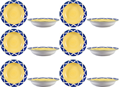 

Caffeine Blue Mehrab Jaal Plate(Pack of 12)