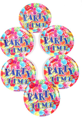 

Funcart Party Time Theme 9 Inch Plate(Pack of 6)