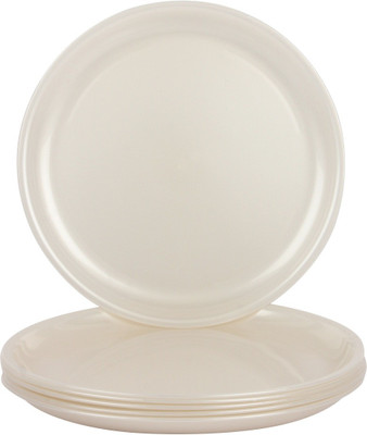 

Day 2 Day Forever Pearl White Microwave Safe Dinner Plates Set Pack of 6 (27x27x2 cm) Plate Set(6 Units)