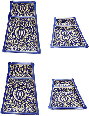 

Cafeine Blue Mughal Plate(Pack of 4)