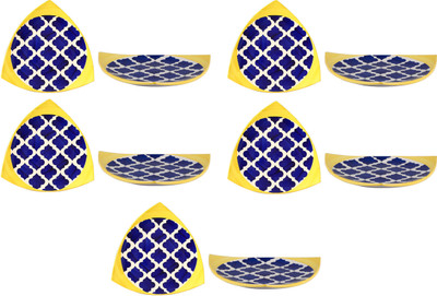 

Caffeine Blue Mehrab Jaal Plate(Pack of 10)
