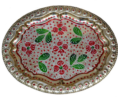 

Veda Home & Lifestyle BRASS PRINTED SERVING TRAY Tray