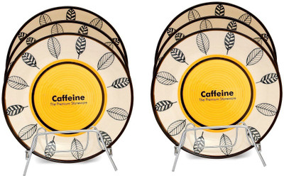 

Caffeine Handmade Leaf Print Plate Set(Pack of 6)