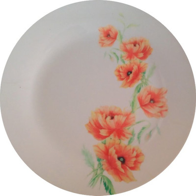 

fabulloso Leaf Designs Peach Pink Floral Dinner Plate