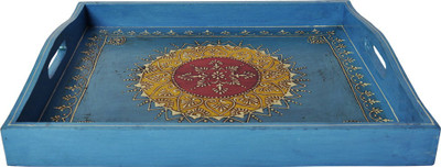 

Lal Haveli Meenakari Design Hand-painted Decorative Serving Plate Tray