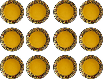 Caffeine Brown Sehra Plate(Pack of 12)