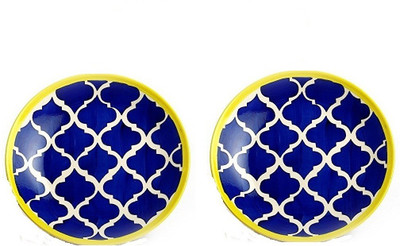 

Sunshine Half Plate Handmade ( Set of 2 )in 8 inches with Mughal Pattern in Royal Blue Colour by Sunshine Plate Set(2 Units)