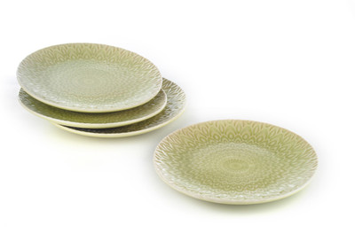 

Buono Casa Eudora Embossed Snacks Plate Set of 4 -Green Plate Set(4 Units)