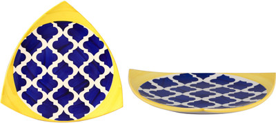 

Caffeine Blue Mehrab Jaal Plate(Pack of 2)