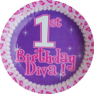 

Party Anthem 1st Birthday Diva Plate Set(Pack of 12)
