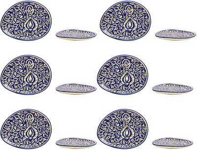 

Caffeine Blue Mughal Plate(Pack of 12)
