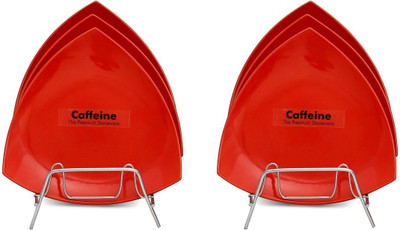

Caffeine Handmade Glazed Triangle Plate Set(Pack of 6)