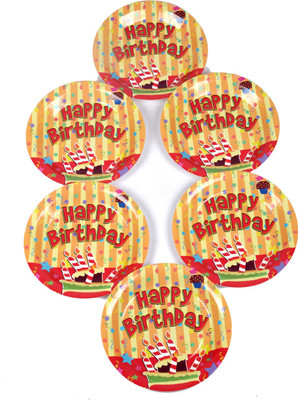

Funcart Stripe Birthday Theme 7 Inch Plate(Pack of 6)