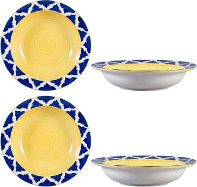 

Caffeine Blue Mehrab Jaal Plate(Pack of 4)