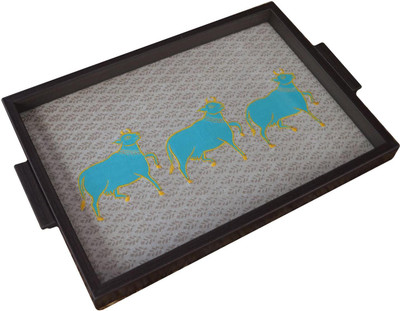 Craftghar Govardhan-Teal Tray at flipkart