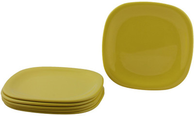 

White Gold Yellow Plate(Pack of 6)