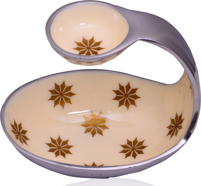 

Purpledip Serving Tray Platter With Chutney Stand Tray
