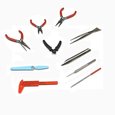 DIY Crafts™ Beading Tool Kit 10pc Jewelry Making Tools with Bead Beaders Hand Round Nose Plier(Length : 5 inch)