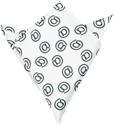 

Blacksmithh Attherate Printed Design Graphic Print Satin Pocket Square, Black;white