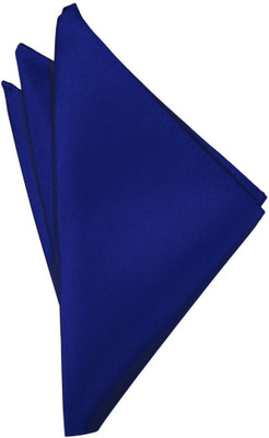 

His Honour Solid Cotton Pocket Square, Blue
