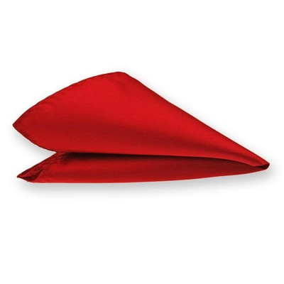 

His Honour Solid Cotton Pocket Square, Red