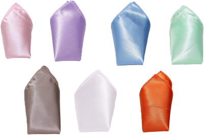 

Air Fashion Solid Silk Pocket Square, Multicolor