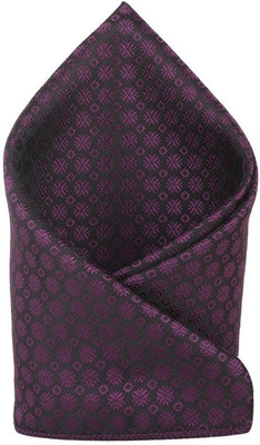 

His Honour Self Design Cotton Pocket Square, Purple