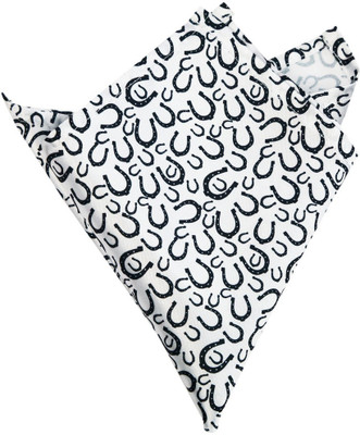 

Blacksmithh Blacksmith Horseshoe Printed Design Animal Print Satin Pocket Square, Black;white