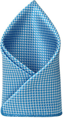 His Honour Self Design Cotton Pocket Square, Sky blue