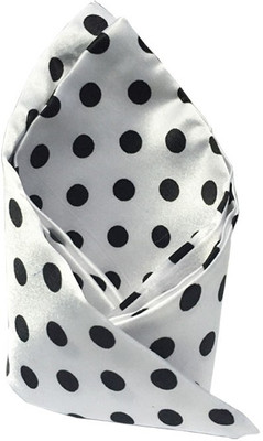 

Vibhavari Printed Microfibre Pocket Square, Black;white