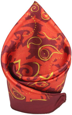 

His Honour Printed Micro Polyester Pocket Square, Orange