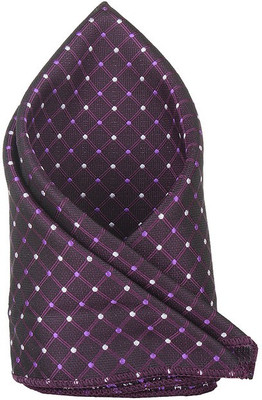 

His Honour Self Design Cotton Pocket Square, Purple
