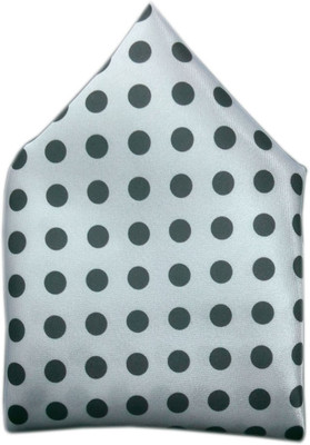 

Blacksmithh Polka Print Satin Pocket Square, Black;white