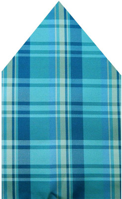 

Navaksha Checkered Microfibre Pocket Square, Blue