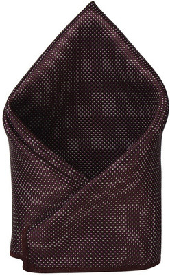 

His Honour Self Design Cotton Pocket Square, Brown