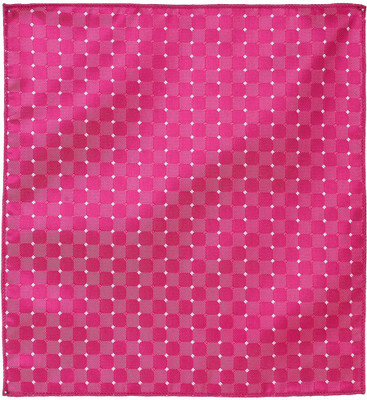 

His Honour Self Design Cotton Pocket Square, Pink