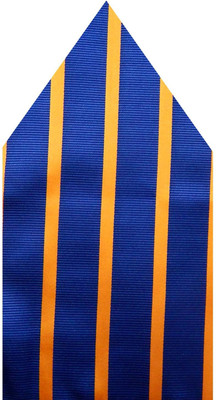

Navaksha Striped Microfibre Pocket Square, Blue