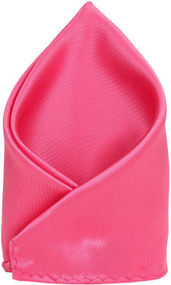 

His Honour Solid Cotton Pocket Square, Pink