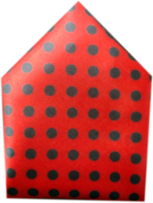 

Blacksmithh Polka Print Satin Pocket Square, Black;red