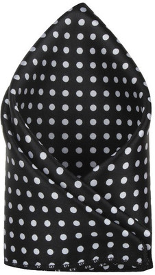 

His Honour Polka Print Micro Polyester Pocket Square, Black