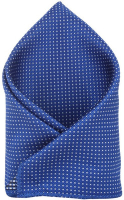 

His Honour Self Design Cotton Pocket Square, Blue