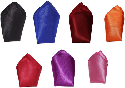 

Air Fashion Solid Silk Pocket Square, Multicolor