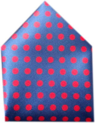 

Blacksmithh Polka Print Satin Pocket Square, Blue;red