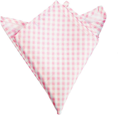 

Blacksmithh Pink Checks Printed Design Checkered Satin Pocket Square