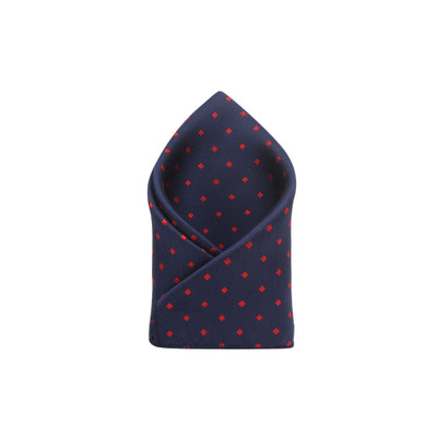 

His Honour Self Design Cotton Pocket Square, Blue