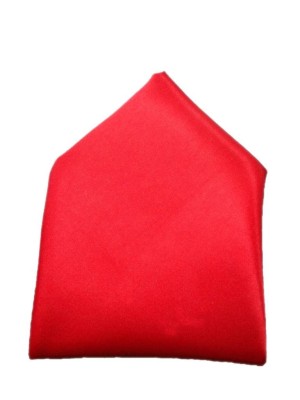 

His Honour Solid Cotton Pocket Square, Red