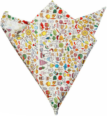 

Blacksmithh Graphic Print Satin Pocket Square, Beige;multicolor