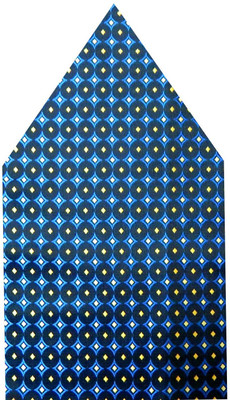 Navaksha Graphic Print Microfibre Pocket Square, Blue