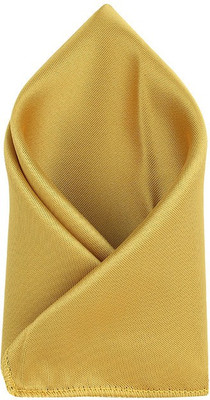 

His Honour Solid Cotton Pocket Square, Yellow