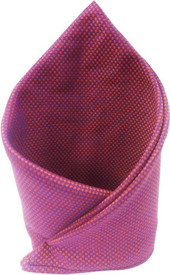 Blacksmithh Self Design Cotton Pocket Square, Aurora red